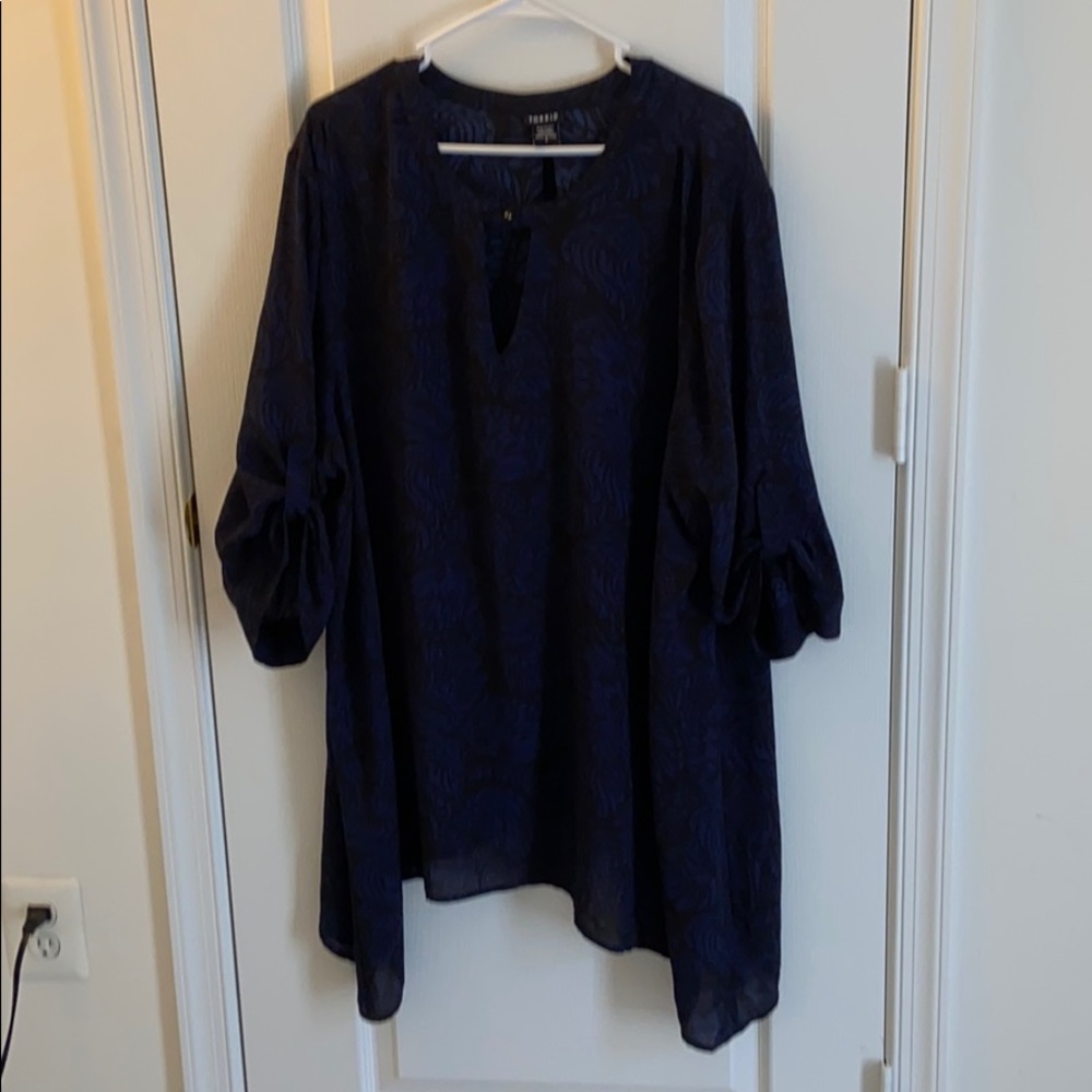 Black and blue blouse